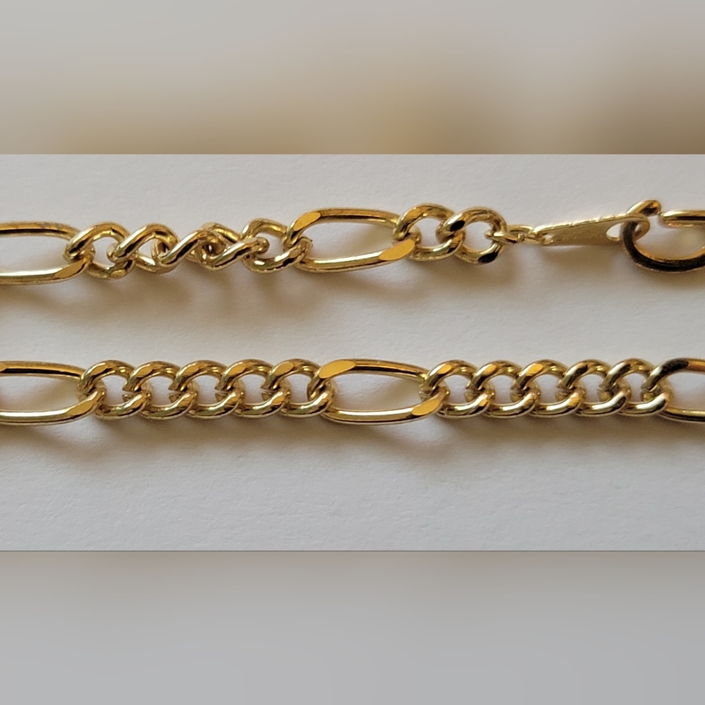 EUC 18K GP Figaro Chain Necklace and Bracelet Set - Picture 7 of 11
